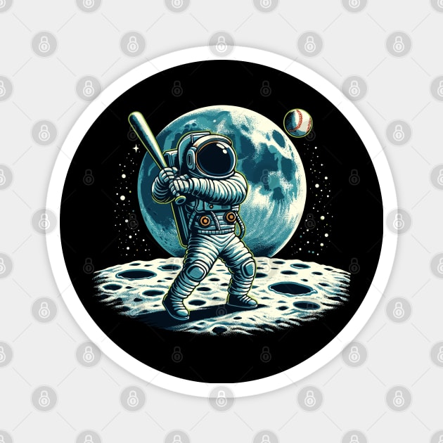 Baseball Novelty Astronaut Funny Baseball Magnet by KsuAnn